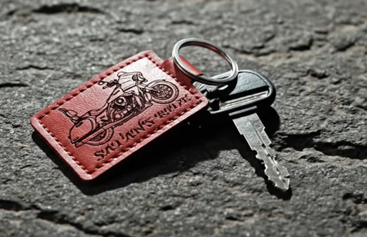 Laser Engraved Leather Keychains